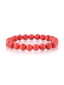 Detailed view of red turquoise beads with black veins and elastic band construction - 2191 Black Vein Red Turquoise