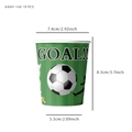 Détail de 10 gobelets en papier pour fête de football avec dimensions précises et design GOAL - Gobelet en Papier Football Vert