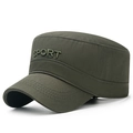 Men's army green cotton cadet cap featuring sport letter embroidery for outdoor use - Adjustable / Army Green