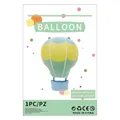 Ballon montgolfière mat bleu et jaune pour décoration d'anniversaire, taille 41x63cm - Montgolfière Mate