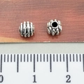 Antique silver tibetan beads for DIY jewelry making featuring a 0.7cm ribbed design - Ribbed Texture Spacer Bead
