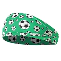 Bandeau sport vert avec motifs de football noir et blanc classiques pour l'exercice - Vert