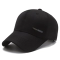 Zwarte minimalistische honkbalpet met een zilveren sport metalen logo op de zijkant - Verstelbaar / Zwart