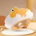 Adjustable lemon yellow dinosaur silicone shower cap for baby ear and eye protection - Dinosaur - Lemon Yellow