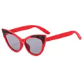 Occhiali da sole cat-eye per bambini con montatura rossa e dettagli glitterati neri - Montatura Rossa Glitter Nero / Montatura Rossa Lenti Rosse