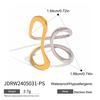 Anello intrecciato bicolore in acciaio inossidabile placcato oro 18k con misure - Stile Intrecciato Bicolore Oro e Argento (JDRW2405031-PS)