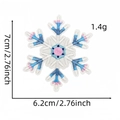 Vue détaillée des écussons brodés flocons de neige rose et bleu avec dimensions précises - Patch Flocon de Neige 2#