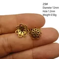 Perle intercalaire fleur creuse dorée 12mm pour épingles à cheveux et bijoux DIY - Style de Fleur Creuse (29#)