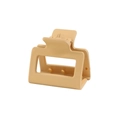 Macro detail of beige matte square hair claw clip showing internal teeth and spring - 5cm-khaki / Bulk (No Packaging)