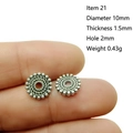 Macro detail of 10mm silver alloy spacer bead with rope texture for DIY jewelry making - 21# (Dia 10mm Thick 1.5mm)