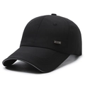 Sneldrogende zwarte baseballpet met reflecterende strip en metalen sport-embleem - Verstelbaar / Zwart