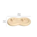 Bougeoir nordique en céramique jaune crème à double trou avec base ovale plate, 23cm - HP444-1YL Bougeoir Nuage 2 Trous / Jaune