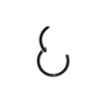 Black 20G 316L stainless steel seamless C-shaped ring for nose and ear piercings - 6mm / Black