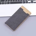 Minimalist canvas long wallet in dark grey and khaki with twelve card slots and slim profile - Black