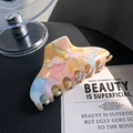 Colorful acetate claw clip in vibrant pastel marble finish for thick hair - Light Multicolor 10cm