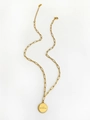 Gold-plated paperclip chain necklace with a circular 'I AM PROTECTED' coin pendant - I Am Protected