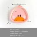 Pink cartoon duck children's partition plate, size 17.5x16.7cm, 300ml capacity - Pink Duck Plate