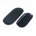 Set di due vassoi ovali in acciaio inossidabile nero opaco per decorazioni nordiche - Grande (23*9.5cm) / Nero