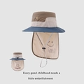 Dettaglio cappello sole bambini asciugatura rapida con protezione collo e stampa smile - 54cm (3-8 anni) / Beige