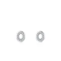 Eleganti orecchini a lobo ovali in argento sterling S925 con zirconi micro-incastonati - Argento 925 / Argento 925