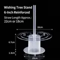 Transparent acrylic 6-inch wishing tree cake stand with Happy Birthday embossed tray - 6 Inch Reinforced Wishing Tree Stand