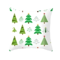 Detail of Christmas pillowcase with festive green tree patterns on white background - Creative Christmas Tree Array - White