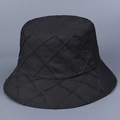 Detail of black quilted bucket hat featuring geometric texture and lightweight fabric - M(56-58cm) / Black