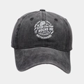 Dettaglio cappello da baseball in cotone grigio lavato con stampa teschio bianca - Regolabile / Nero