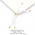 Macro view of 3mm white braided cord with 18k gold plated tree of life slider clasp - White