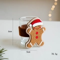 Christmas gingerbread man candle holder with felt hat and button decoration - Gingerbread Boy (Style A)
