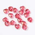 Pink heart-shaped resin beads with gold glitter for handmade DIY jewelry making - 6mm/20Pcs / Pearl White