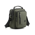 Borsa a tracolla multifunzionale verde militare da uomo in nylon con manico superiore - Piccolo / Verde Militare