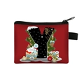 Christmas letter Y coin purse with Merry Christmas cupcake print and red zipper - Letter Y