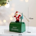 Green iron Santa mailbox ornament with mini Christmas tree and rustic finish decor - Type B-Green Santa Mailbox (Small)