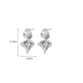 Boucles d'oreilles spirales argentées irrégulières au design géométrique tordu - Style Torsadé Argent (2.3x1.4cm)