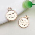 DIY jewelry charm in KC gold finish with crown engraving for bracelets and necklaces - 1 Piece (12x15mm)