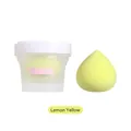 Spugnetta trucco giallo limone con barattolo di conservazione trasparente a pesca - Scatola di gelato Giallo limone / Giallo Limone