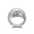 Anillo vintage de acero inoxidable 316L plateado con textura martillada para hombre - US 7 / Color acero