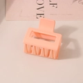 Rectangle apricot matte hair claw clip for thick hair with 6-tooth design - Bulk/5cm / Apricot Pink