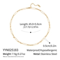 Collana geometrica in acciaio inossidabile dorato impermeabile con misure 45cm più 5cm - Collana (YYN025183)