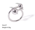 Silver double ball stainless steel ring in size 7 with 1.15cm and 0.78cm spheres - Silver Intersecting Ball Ring