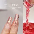 Vernis gel japonais F150 rose dorée rouge avec paillettes pour manucure d'ongles - F150 Rose à la Feuille d'Or