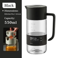 Bouteille d'huile en verre noire 550ml avec graduation et couvercle automatique - 550ml / Noir