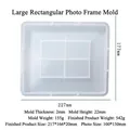 Large rectangular silicone photo frame mold with precise dimensions for resin casting - Large Rectangle Photo Frame Mold