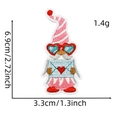 Detailed size specifications for pink gnome embroidered iron-on patch with dimensions - Style 20 (Blue Gnome)