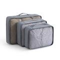 3er-Set graue Reise-Organizer mit atmungsaktivem Mesh und Griffen für Kofferpacken - Dreiteiliges Set / Grau