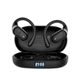 X18 OWS open-ear sports Bluetooth headphones with digital display charging case - Graphite Black