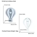Hot air balloon silicone mold detail with precise dimensions for DIY flower arrangements - D4438 Hot Air Balloon Mold