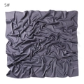 Solid color matte imitation silk satin square scarf, large breathable soft hair wrap. - Dark Gray
