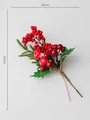Artificial Christmas pick with red berries, mushrooms and pine needles, 21cm height - Style E